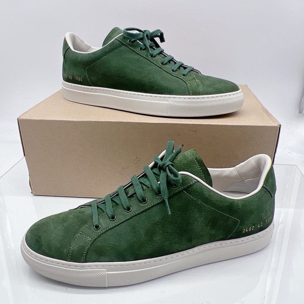 Common Projects Retro Men's Fashion Sneakers Green White Nubuck EU 42 US 9